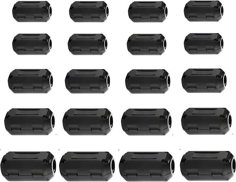 VSKEY 20PCS Clip-on Noise Filter, Anti-Interference High-Frequency Ferrite Core Choke Clip Noise Suppressor for 3.5mm/ 5mm/ 7mm/ 9mm/ 13mm Diameter USB/Audio/Video Equipment Cable - Image 1